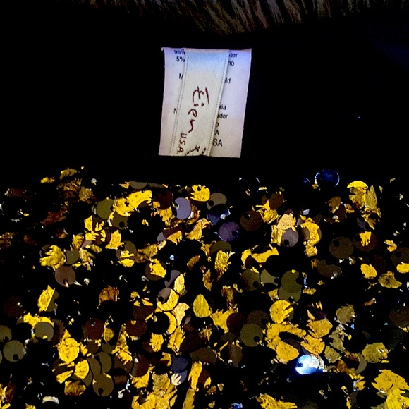 Eien USA Black and gold sequined tunic…size medium - Picture 7 of 10